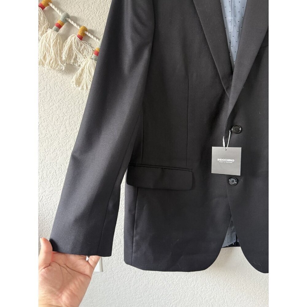 Indochino Wool Cashmere Black 2 Button Sport Tuxedo Blazer Formal Nwt Mens 52 — image 3 of 8